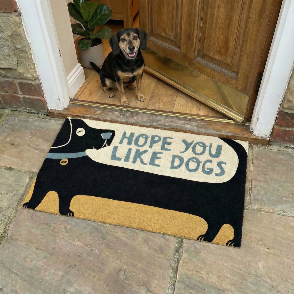 Hope You Like Dogs Entryway Indoor/Outdoor Rug Door Mat NWT
